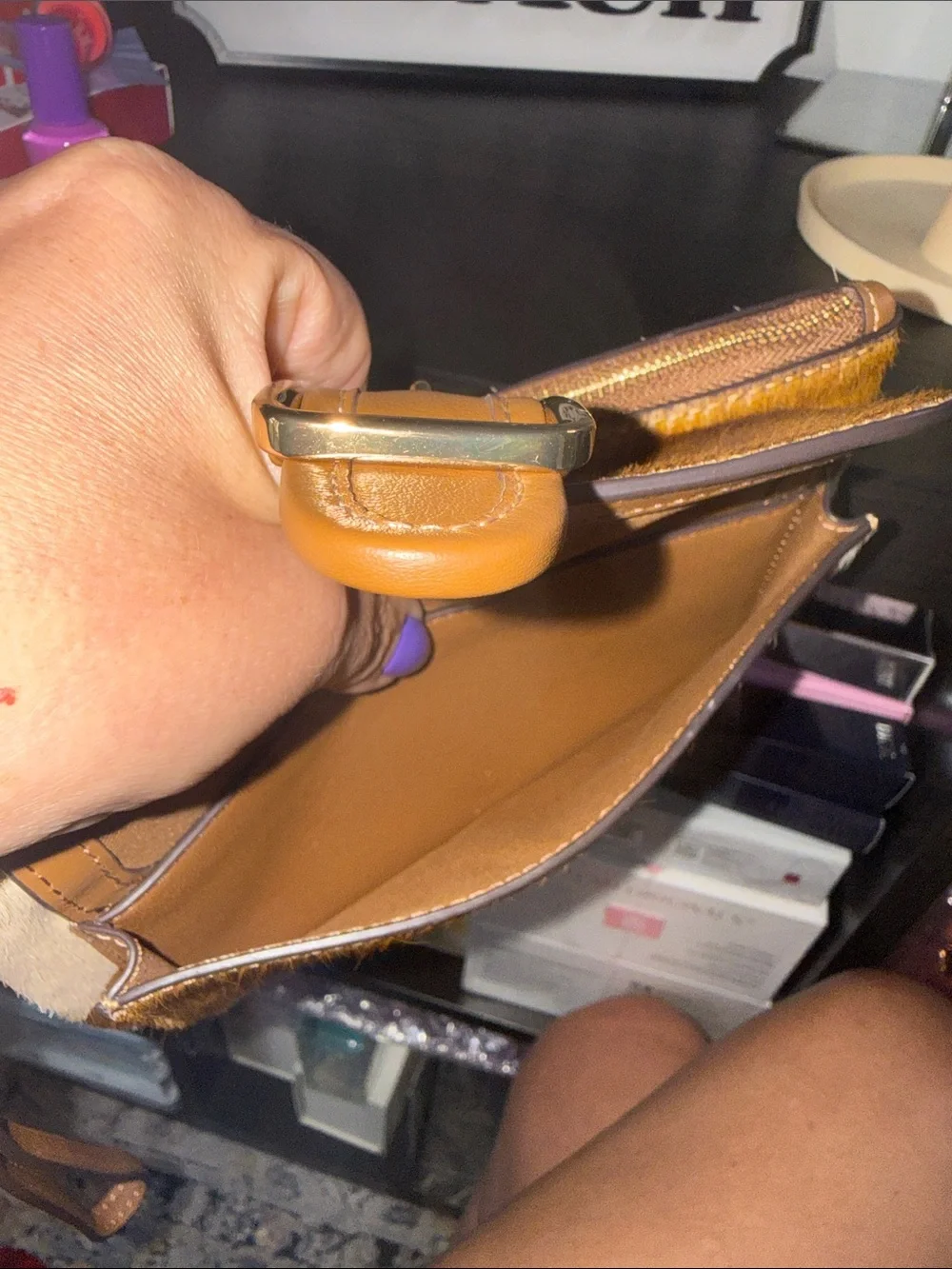 Coach 2026 Aston Calf Hair Buckle Wristlet